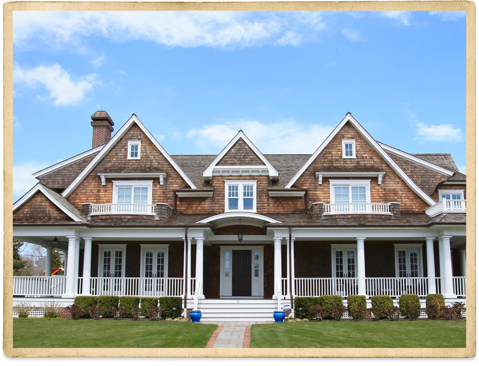 Two Story Cedar Shake With White Trim